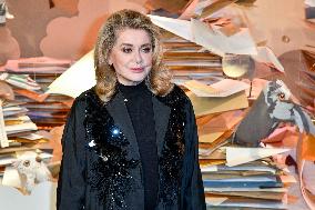 Catherine Deneuve Unveils Le Printemps XMas Decorations - Paris