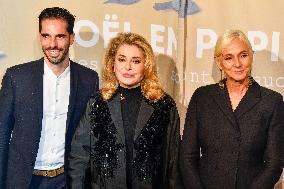 Catherine Deneuve Unveils Le Printemps XMas Decorations - Paris