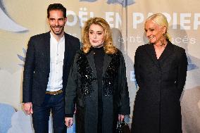 Catherine Deneuve Unveils Le Printemps XMas Decorations - Paris