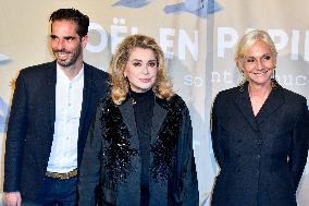 Catherine Deneuve Unveils Le Printemps XMas Decorations - Paris