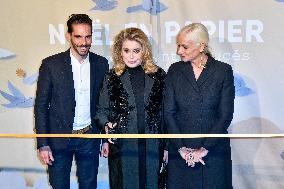 Catherine Deneuve Unveils Le Printemps XMas Decorations - Paris