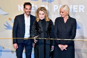 Catherine Deneuve Unveils Le Printemps XMas Decorations - Paris