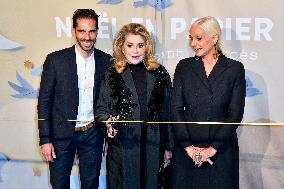 Catherine Deneuve Unveils Le Printemps XMas Decorations - Paris