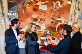 Catherine Deneuve Unveils Le Printemps XMas Decorations - Paris