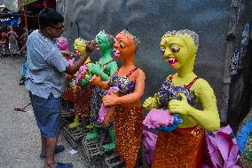 Bhoot Chaturdashi Or Indian Halloween Festival In Kolkata.
