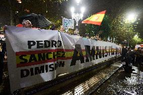 Rally against amnesty at PSOE headquarters in Santander - Spain