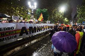 Rally against amnesty at PSOE headquarters in Santander - Spain