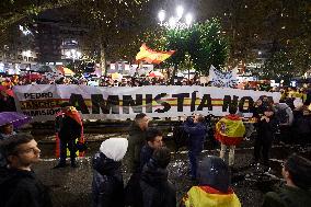 Rally against amnesty at PSOE headquarters in Santander - Spain