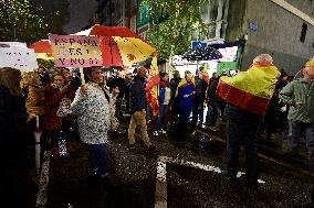 Rally against amnesty at PSOE headquarters in Santander - Spain