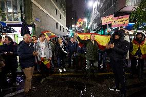 Rally against amnesty at PSOE headquarters in Santander - Spain