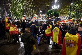 Rally against amnesty at PSOE headquarters in Santander - Spain