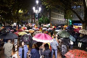 Rally against amnesty at PSOE headquarters in Santander - Spain