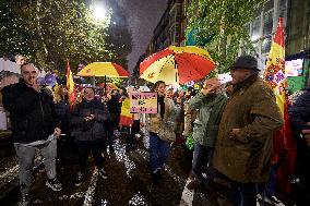 Rally against amnesty at PSOE headquarters in Santander - Spain