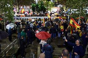 Rally against amnesty at PSOE headquarters in Santander - Spain