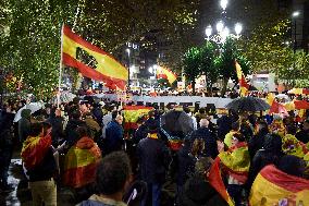 Rally against amnesty at PSOE headquarters in Santander - Spain