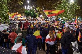 Rally against amnesty at PSOE headquarters in Santander - Spain