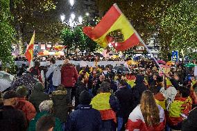 Rally against amnesty at PSOE headquarters in Santander - Spain