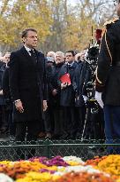 Commemorations of the Armistice, ending WWI ceremony at Georges Clemenceau Statue