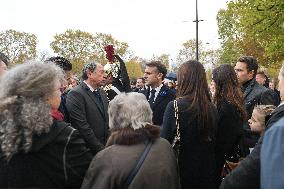 Commemorations of the Armistice, ending WWI ceremony at Georges Clemenceau Statue
