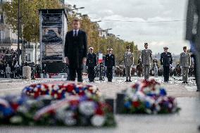 Commemorations of the Armistice, ending WWI ceremony at the Arc de Triomphe - Paris
