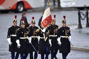 Commemorations of the Armistice, ending WWI ceremony at the Arc de Triomphe - Paris