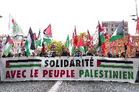 Demonstration for peace in Gaza in Toulouse