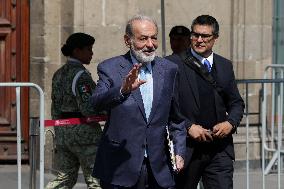 Businessman Carlos Slim Helú Held A Meeting With Mexican President Lopez Obrador