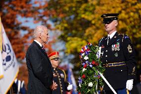 President Biden Lays Wreath at Tomb of the Unknown Soldier in Arlington