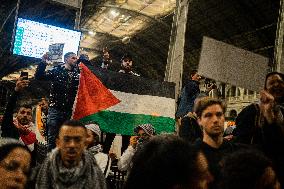 Tension Over The Occupation Of A Train Station In Solidarity With Palestine In Barcelona.