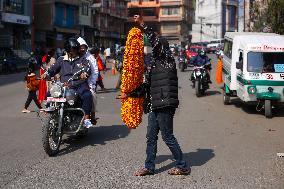 Marigold Flower Sale For Tihar In Nepal