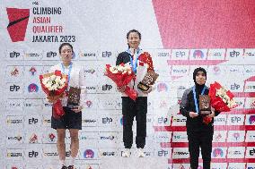 (SP)INDONESIA-JAKARTA-CLIMBING-IFSC ASIAN QUALIFIER-SPEED-WOMEN'S FINAL
