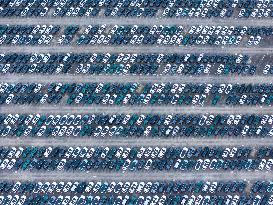 New Energy Vehicles Parked at Changan Automobile Distribution Center in Chongqing