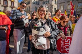 Protest After Spain's Socialists Reached A Deal With The Catalan Separatist Junts