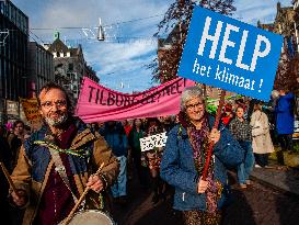 Massive Climate March, Organized In Amsterdam.