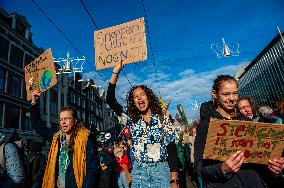 Massive Climate March, Organized In Amsterdam.