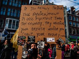 Massive Climate March, Organized In Amsterdam.