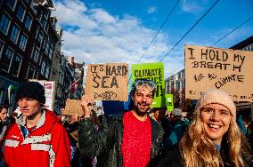 Massive Climate March, Organized In Amsterdam.