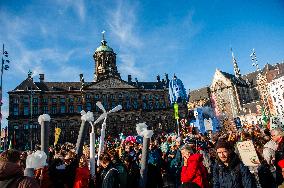 Massive Climate March, Organized In Amsterdam.