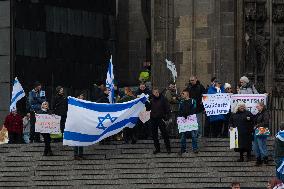 Pro-palestine Protest And Counter Demo Continues In Cologne