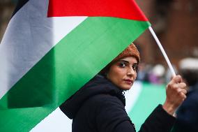 Solidarity With Palestine Demonstration In Krakow, Poland