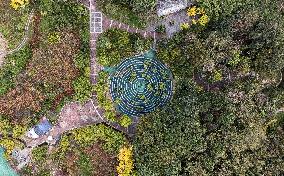 A Huge Circular Maze at Guanshanhu Park in Guiyang