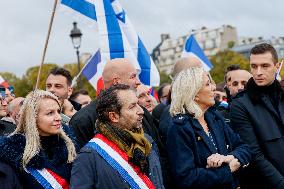 Far-Right RN Party Joins The March Against Antisemitism - Paris