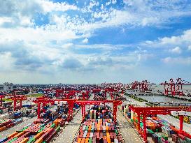 Containers at Taicang Zhenghe International Termina