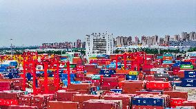 Containers at Taicang Zhenghe International Termina