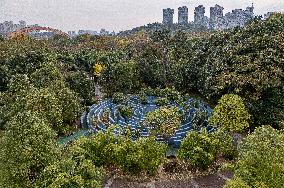 A Huge Circular Maze at Guanshanhu Park in Guiyang