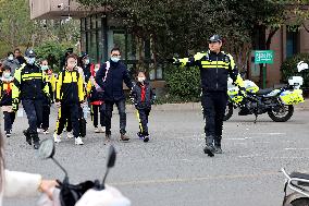 Traffic Policeman Guard Students