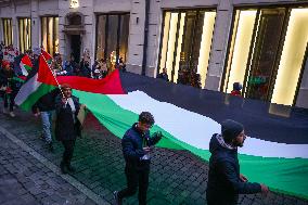 Solidarity With Palestine Demonstration In Krakow, Poland