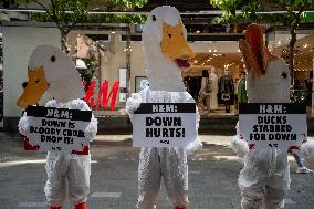Hong Kong PETA Protest Against H&M