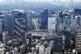 Aerial photo of central Tokyo