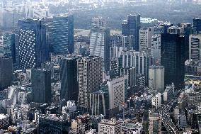 Aerial photo of central Tokyo